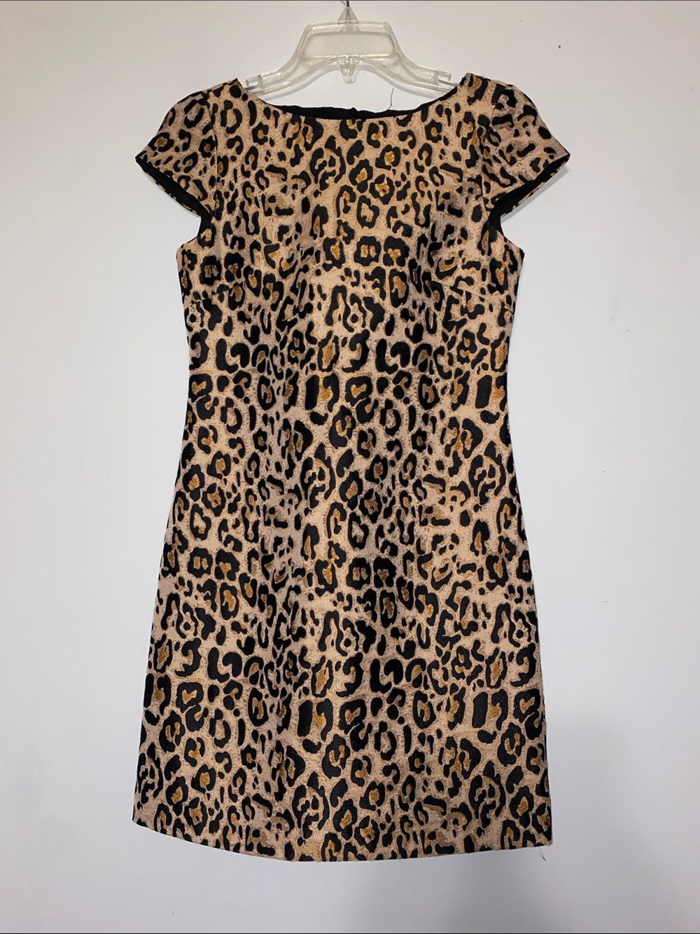 Vince Camuto Leopard Print Dress - Black & Tan with Gold Accents